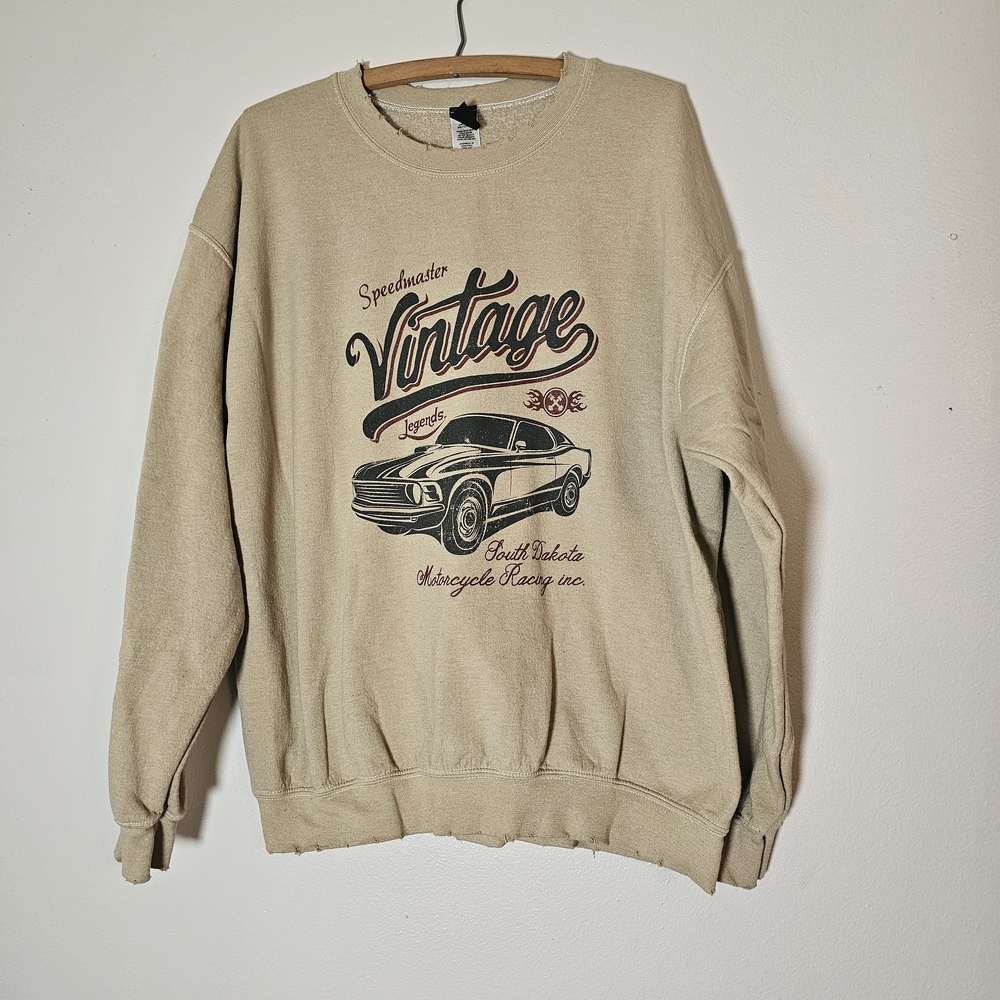 Boutique Sweet Claire Vintage Style Car Sweatshirt Oversized